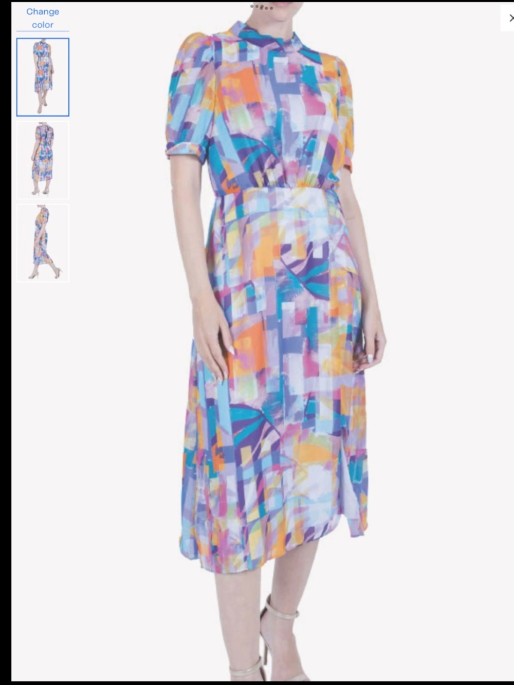 Julia Jordan Puff Sleeve Midi Dress, size 8